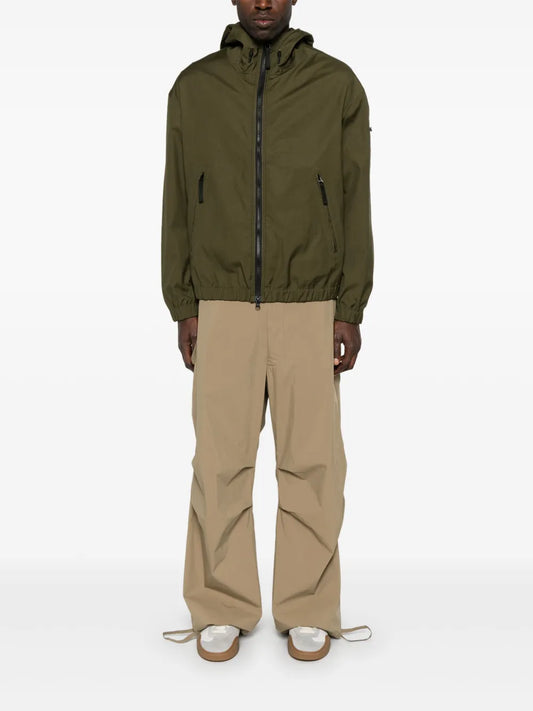 veste boutonnée à col contrastant Kaki