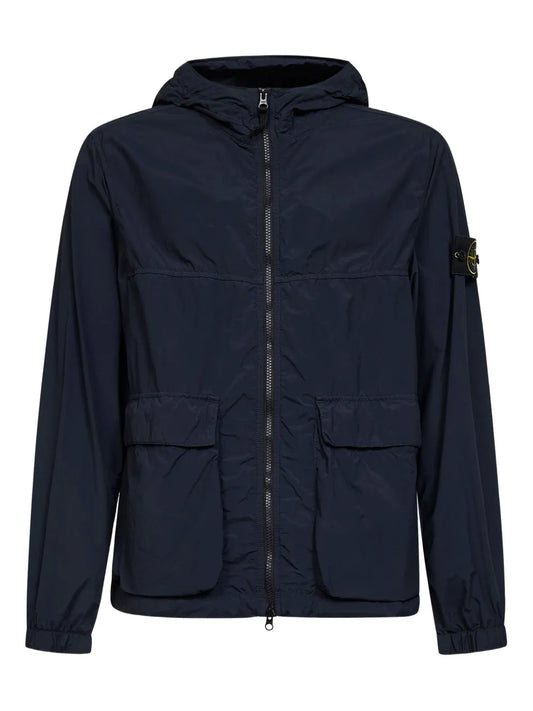 hooded flap-pocket jacket