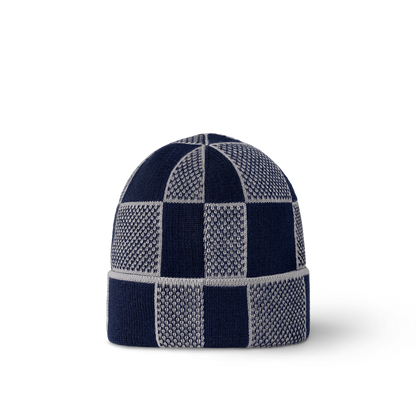 Bonnet et Écharpe Damier Heritage Bleu Marine